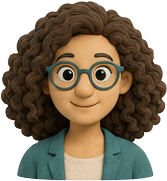 Bite Club mum avatar — smiling woman with curly hair and teal glasses