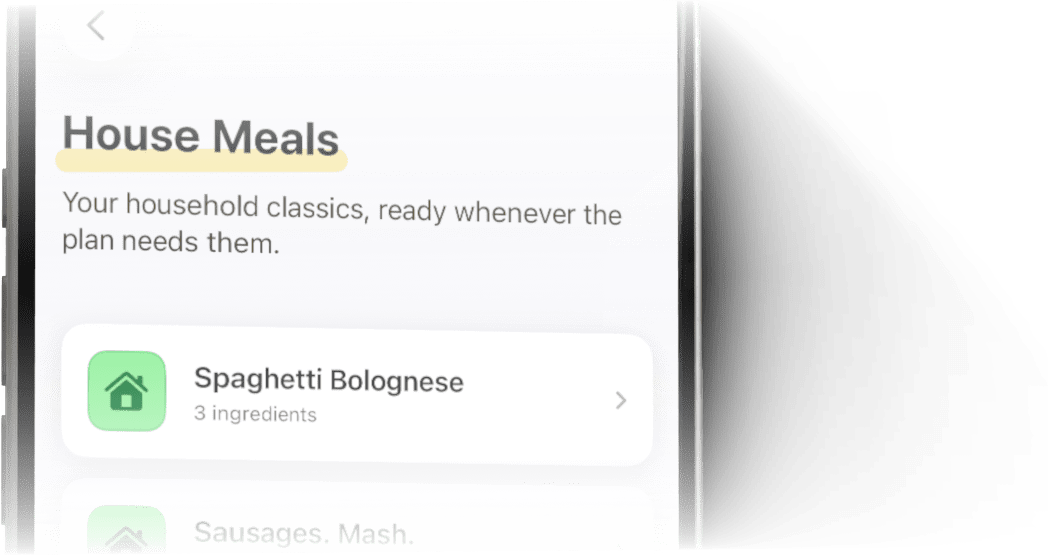 Bite Club House Meals — household classics like Spaghetti Bolognese ready for the plan